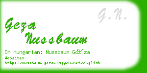 geza nussbaum business card